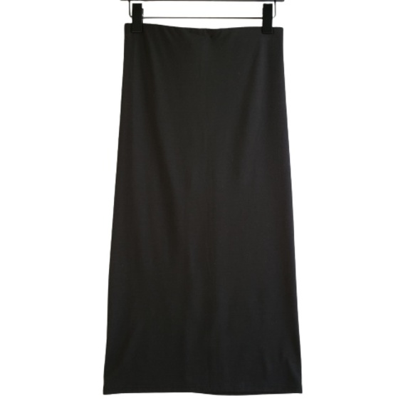 Fire Los Angeles Women's Midi Skirt Pull On Size Medium Black Stretch Straight - Picture 1 of 8